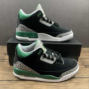 Air Jordan 3 Retro Black Pine Green Cement Grey White