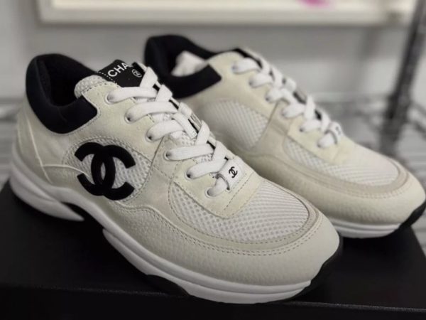 Chanel Low Top Trainer Suede White Black (Women's)