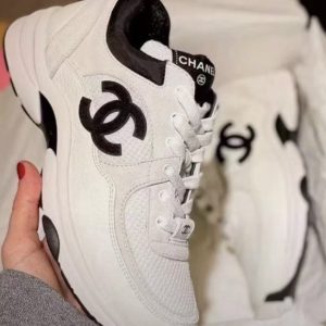 Chanel Low Top Trainer Suede White Black (Women's)