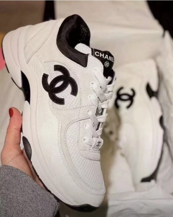 Chanel Low Top Trainer Suede White Black (Women's)
